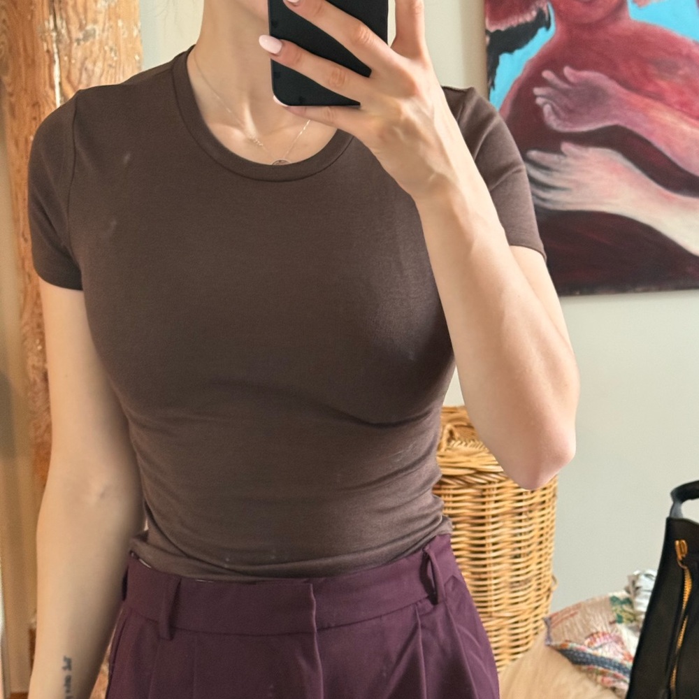 Sunday Best Dark Brown Short Sleeve Tee smooth seemless